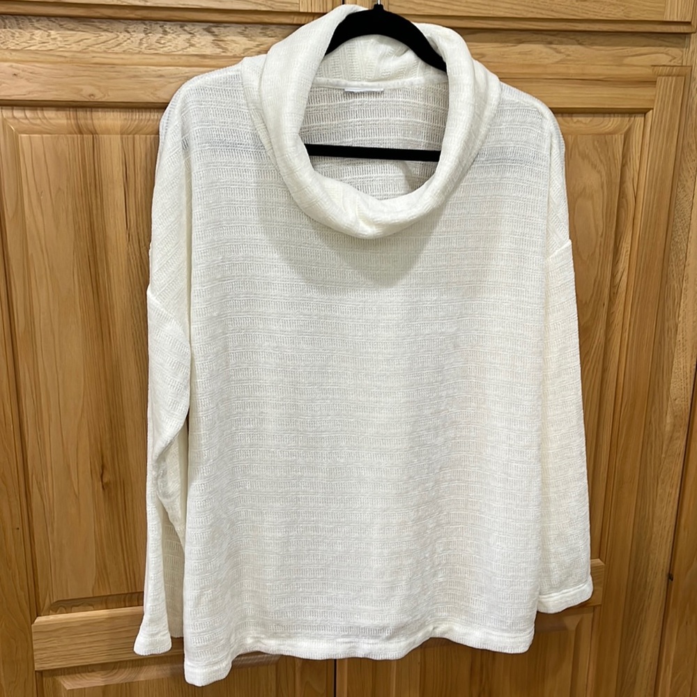 Cream colored soft cowl neck sweater
